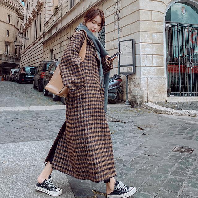 アウター レディース コート きれいめ 秋 冬 チェスターコート ロングコート ゆったり 大きいサイズ チェック柄 超ロング丈 キレナチュ Ot Oto 0003 Urubei 通販 Yahoo ショッピング