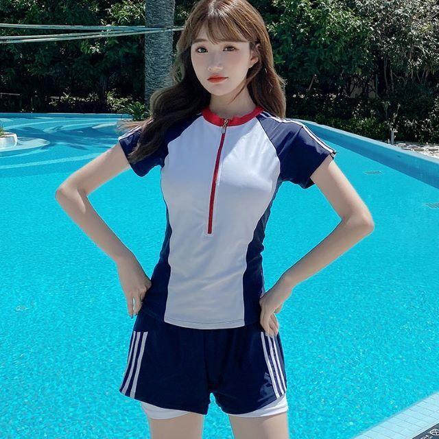 水着 レディース 水着 短パン レディース 2点 セット ラッシュガード ショートパンツ 体型カバー スポーティー 水 水30 水40 Sw Ot 0436 Urubei 通販 Yahoo ショッピング