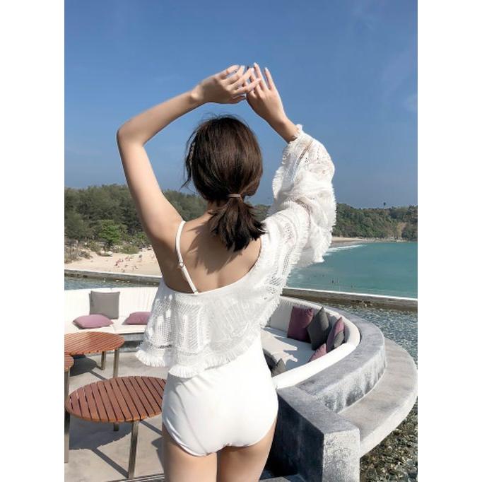 水着 ワンショルダー レディース 水着 ワンピース ワンショルダー 水着 ビキニ ワンショルダー ワンピース 水着 体型カバー 白 洋服みたいな水着 水 水30 Sw Ui 0592 Urubei 通販 Yahoo ショッピング