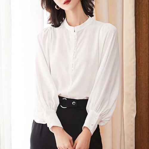 レディース トップス ブラウス 白 黒 紫 赤 長袖 春 夏 長袖 袖コンシャス ノーカラー 30代 40代 ママ トレ定 上 式30 式40 春 夏 Tp Ti 0386 Urubei 通販 Yahoo ショッピング