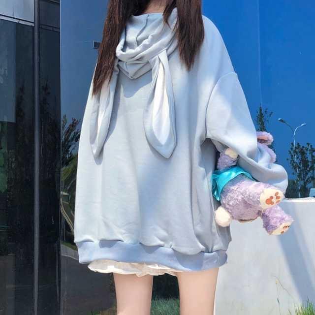 ラビットパーカー うさぎ うさ耳 ウサ耳 パーカー ロリータ ナチュロリ ファッション レディース ロング ロング丈 長袖 チュニック丈 Tp Tkk 0711 Urubei 通販 Yahoo ショッピング