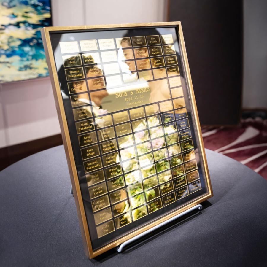 200人まで対応可！【結婚証明書 ゲスト参加型 ミラーアクリル ブラック