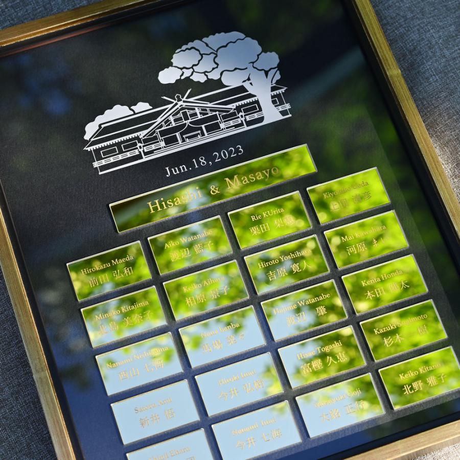 結婚証明書 ゲスト参加型 少人数用 和婚 神社デザイン】ブラック