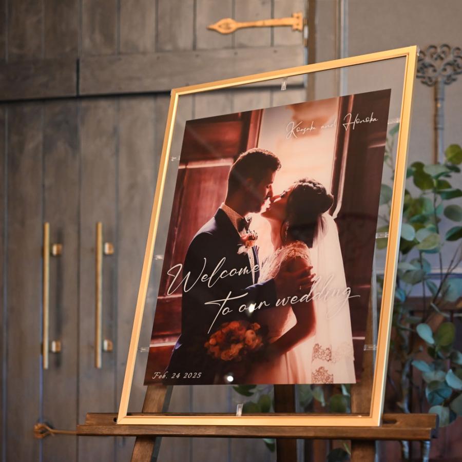 NEW《ゴールドフレーム入り》アクリル製 写真で作るウェルカムボード