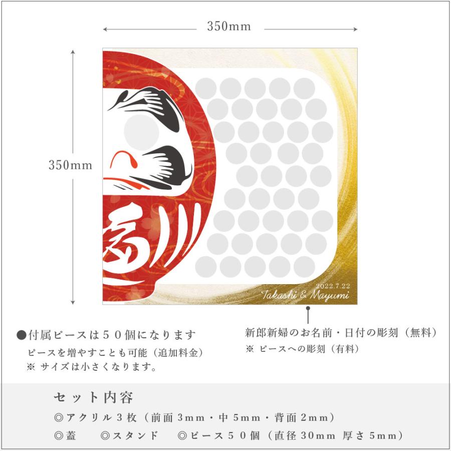 【ウェディングドロップス だるま】 送料無料 ゲスト参加型 結婚証明書 結婚式 ウェルカムボード 縁起物 ダルマ｜ururimo｜05