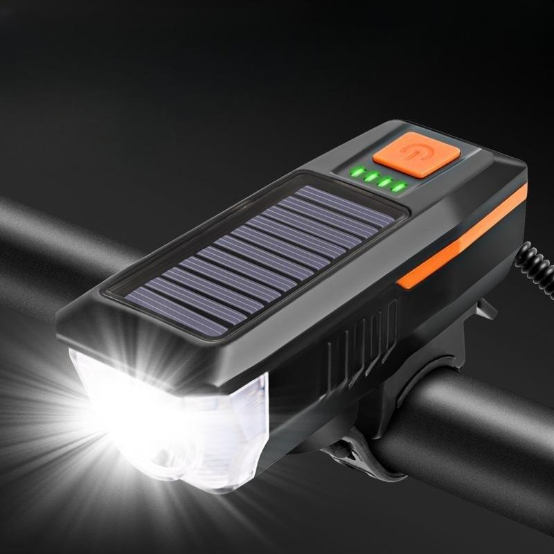 自転車 ライト usb 充電式 自転車ヘッドライト ソーラー充電 2000mAh 電池 IPX4 防水 led 高輝度 200ml照射距離 クラクション｜urushibara-store｜04