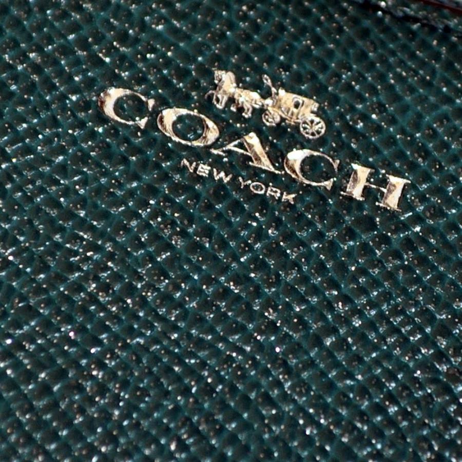 コーチ COACH 財布 小銭入れ F15153 SVCEH グリッター クロスグレイン レザー ダブルジップ コインケース ダークティール｜uruzz｜03