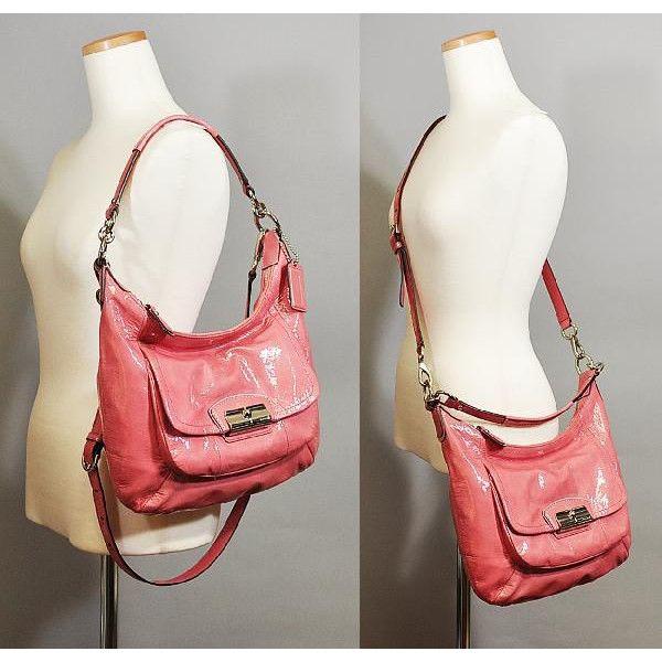 【並行輸入品】 コーチバッグ 2WAY 斜め掛け ショルダーバッグ COACH クリスティン パテント レザー ホーボー F19299 SV/RO Rose ローズ | COACH | 01