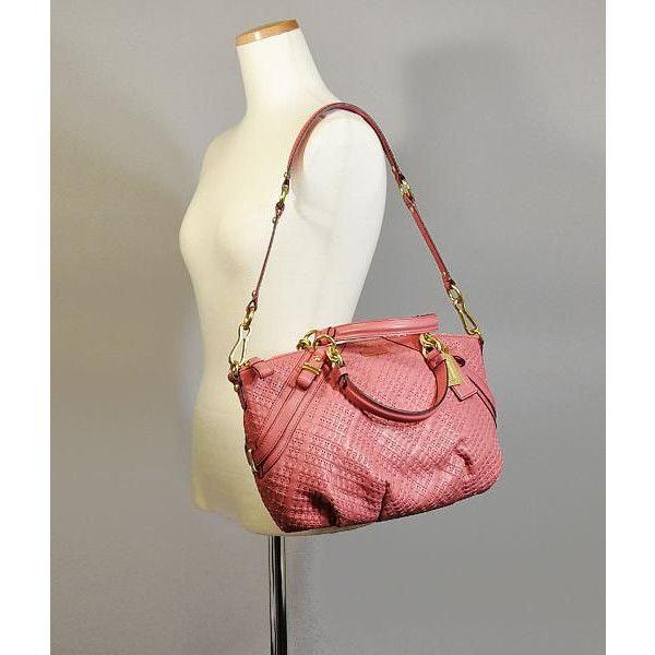 【並行輸入品】 コーチバッグ トート ショルダー 2WAY COACH マディソン ウーブン レザー ソフィア F22861 B4/RO Rose ローズ | COACH | 01