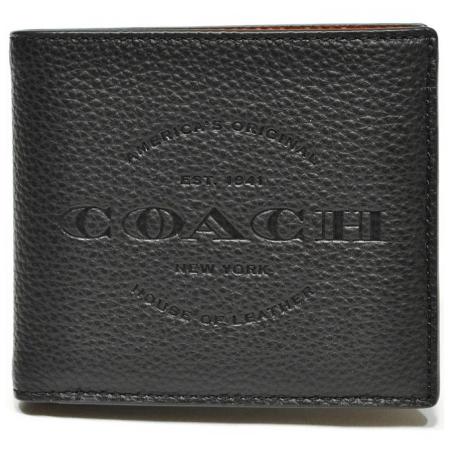 コーチ COACH 財布 折財布 メンズ F24647 BLK レザー ダブルビル ウォレット ブラック｜uruzz