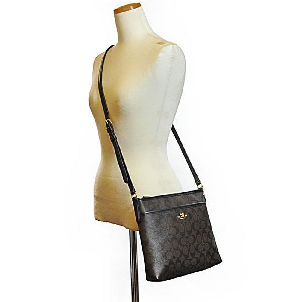 【並行輸入品】 コーチ COACH 斜め掛け ショルダー バッグ F29210 IMAA8 PVC シグネチャー ジップ ファイル クロスボディー ブラウン/ブラッ | COACH | 01