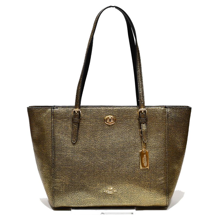 【並行輸入品】 訳あり コーチ トート バッグ COACH F36459 LIGLD メタリック レザー ターンロック スモール トート ゴールド | COACH