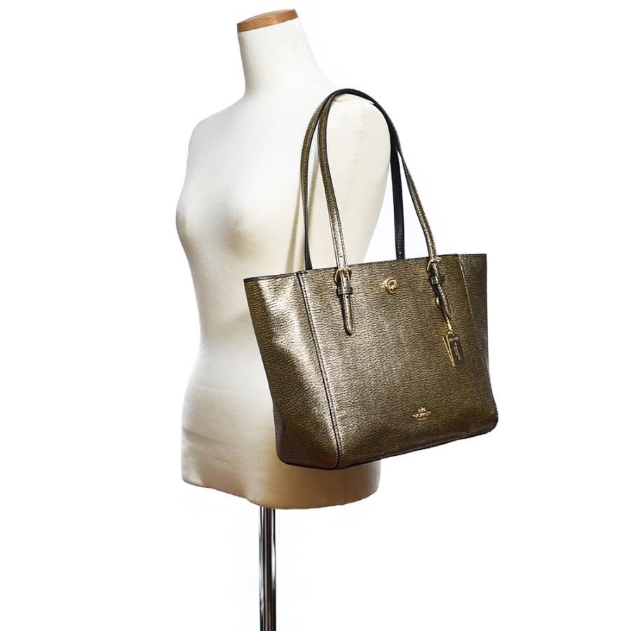 【並行輸入品】 訳あり コーチ トート バッグ COACH F36459 LIGLD メタリック レザー ターンロック スモール トート ゴールド | COACH | 01