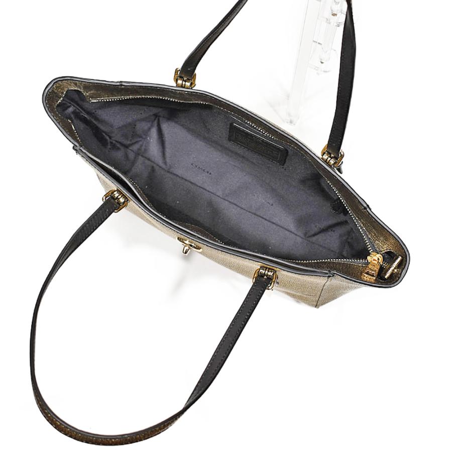 【並行輸入品】 訳あり コーチ トート バッグ COACH F36459 LIGLD メタリック レザー ターンロック スモール トート ゴールド | COACH | 04