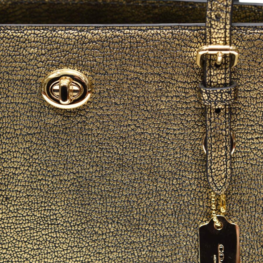 【並行輸入品】 訳あり コーチ トート バッグ COACH F36459 LIGLD メタリック レザー ターンロック スモール トート ゴールド | COACH | 05