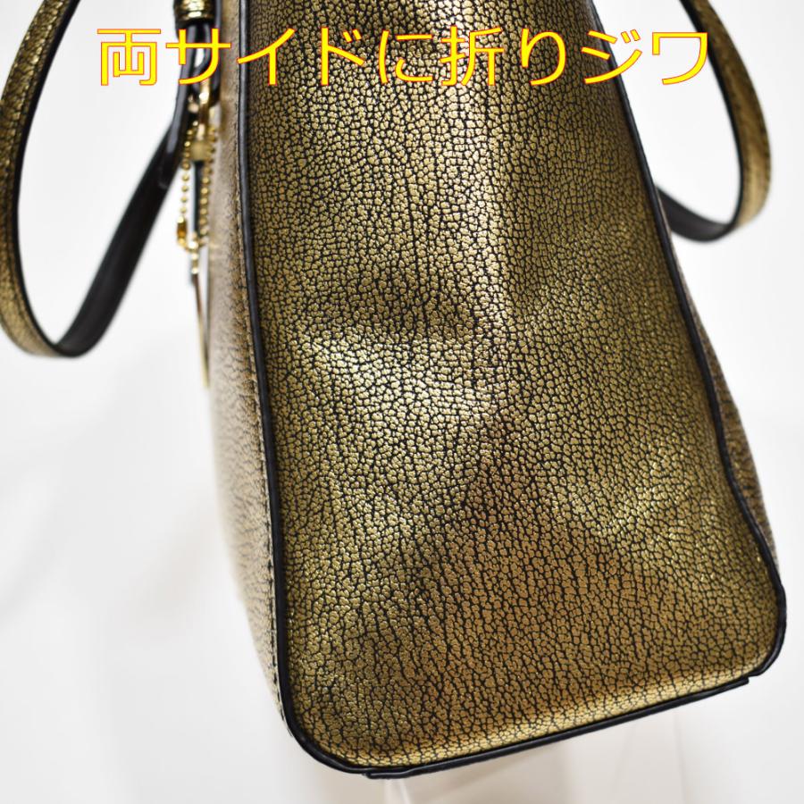 【並行輸入品】 訳あり コーチ トート バッグ COACH F36459 LIGLD メタリック レザー ターンロック スモール トート ゴールド | COACH | 06