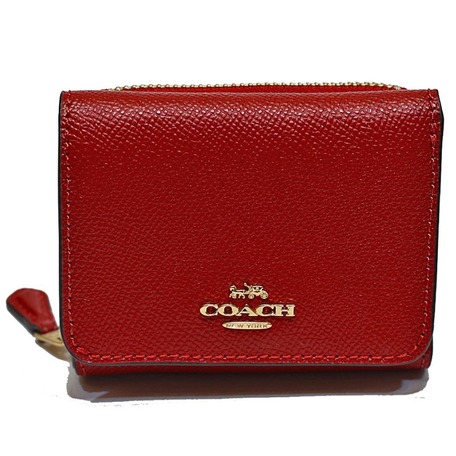 【COACH】新作☆コンパクト！レザースモール三つ折り財布 F37968 COACH コーチ 財布 三つ折り財布 F37968 クロスグレイン