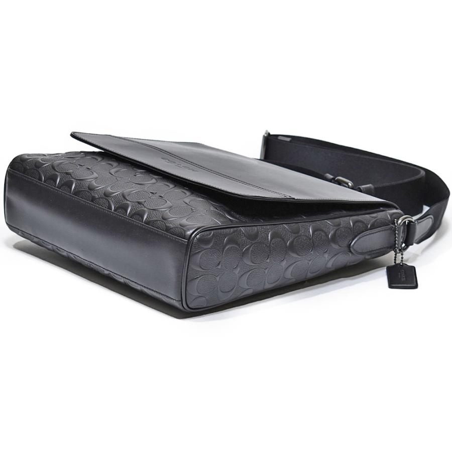 【並行輸入品】 コーチ COACH 斜め掛け ショルダー バッグ メンズ 4006 QB/BK シグネチャー レザー マップ バッグ ブラック | COACH | 02