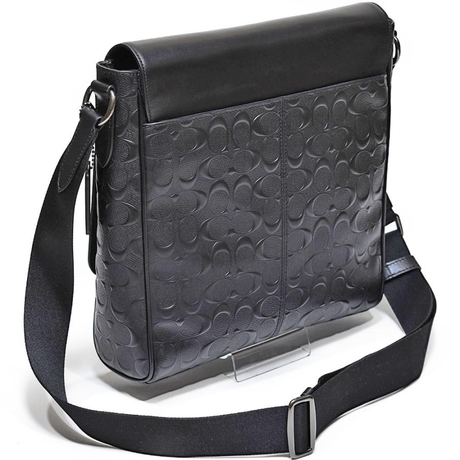【並行輸入品】 コーチ COACH 斜め掛け ショルダー バッグ メンズ 4006 QB/BK シグネチャー レザー マップ バッグ ブラック | COACH | 03