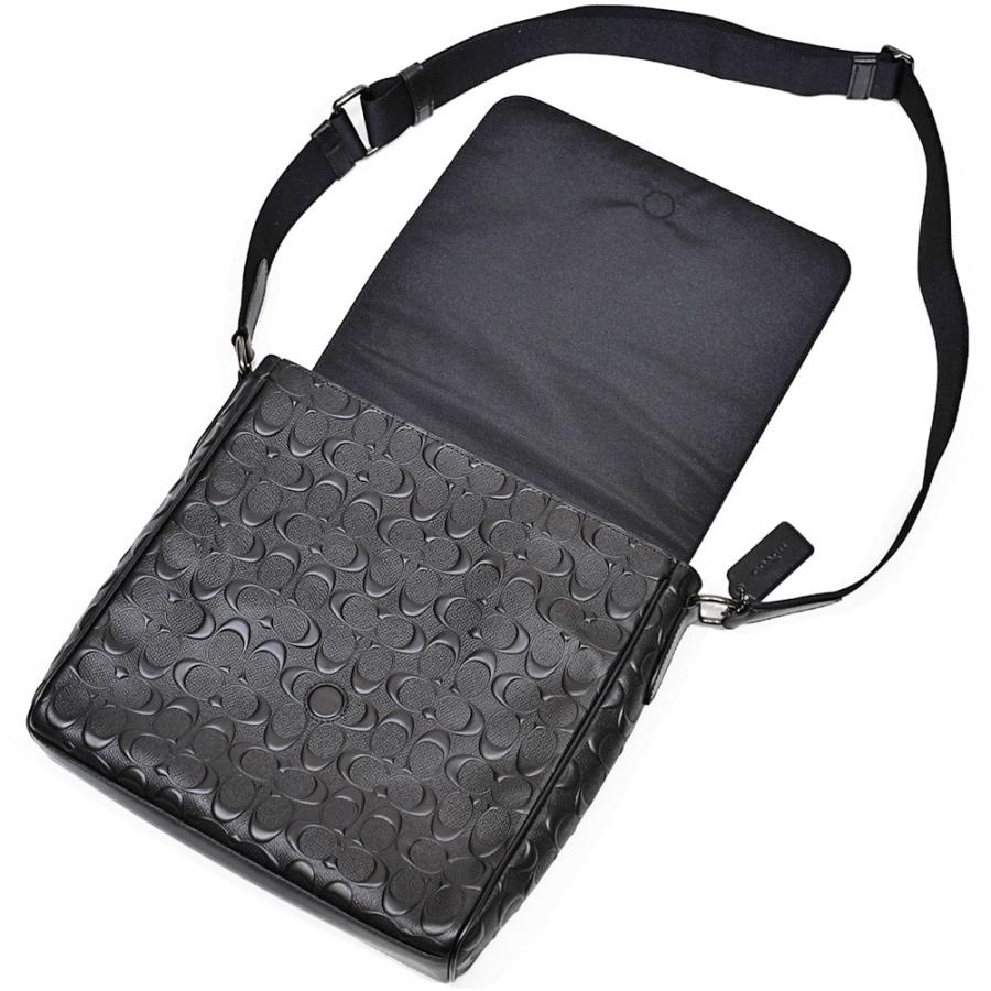 【並行輸入品】 コーチ COACH 斜め掛け ショルダー バッグ メンズ 4006 QB/BK シグネチャー レザー マップ バッグ ブラック | COACH | 05