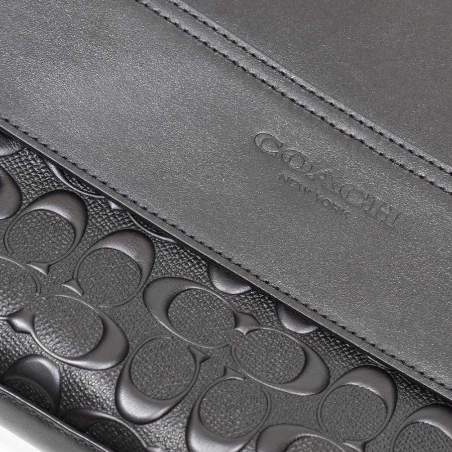【並行輸入品】 コーチ COACH 斜め掛け ショルダー バッグ メンズ 4006 QB/BK シグネチャー レザー マップ バッグ ブラック | COACH | 06