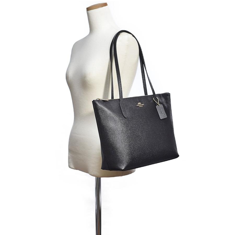 【並行輸入品】 コーチ トート バッグ COACH 4454 F4454 IMBLK クロスグレイン レザー ジップ トート ブラック | COACH | 01