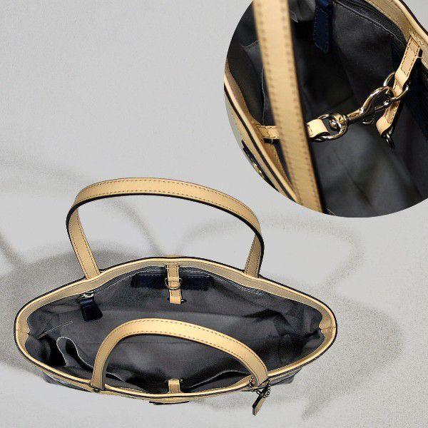 【並行輸入品】 コーチ トート バッグ ポーチ COACH F48166 ペイトン エンボスド パテント トップ ハンドル トート SNVT2 ネイビー/タン | COACH | 04