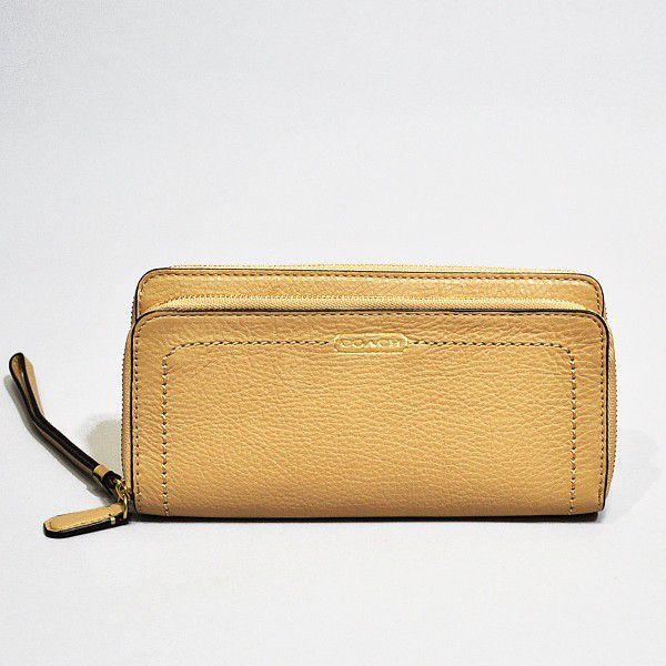 【並行輸入品】 コーチ 財布 長財布 COACH F49157 パーク レザー ダブルジップ アコーディオン ジップアラウンド 長財布 B4/SN サンド | COACH