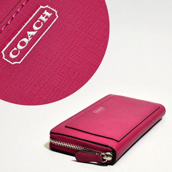 COACH コーチ ピンク ストライプ 長財布 ブライトフューシャ COACH 
