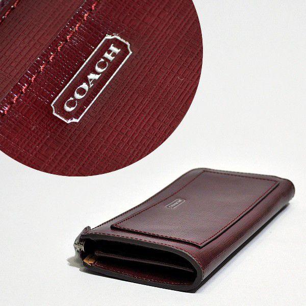 【並行輸入品】 コーチ 財布 長財布 COACH F50438 サフィアノ パテント レザー スリム ジップ 長財布 SV/BU バーガンディー | COACH | 01