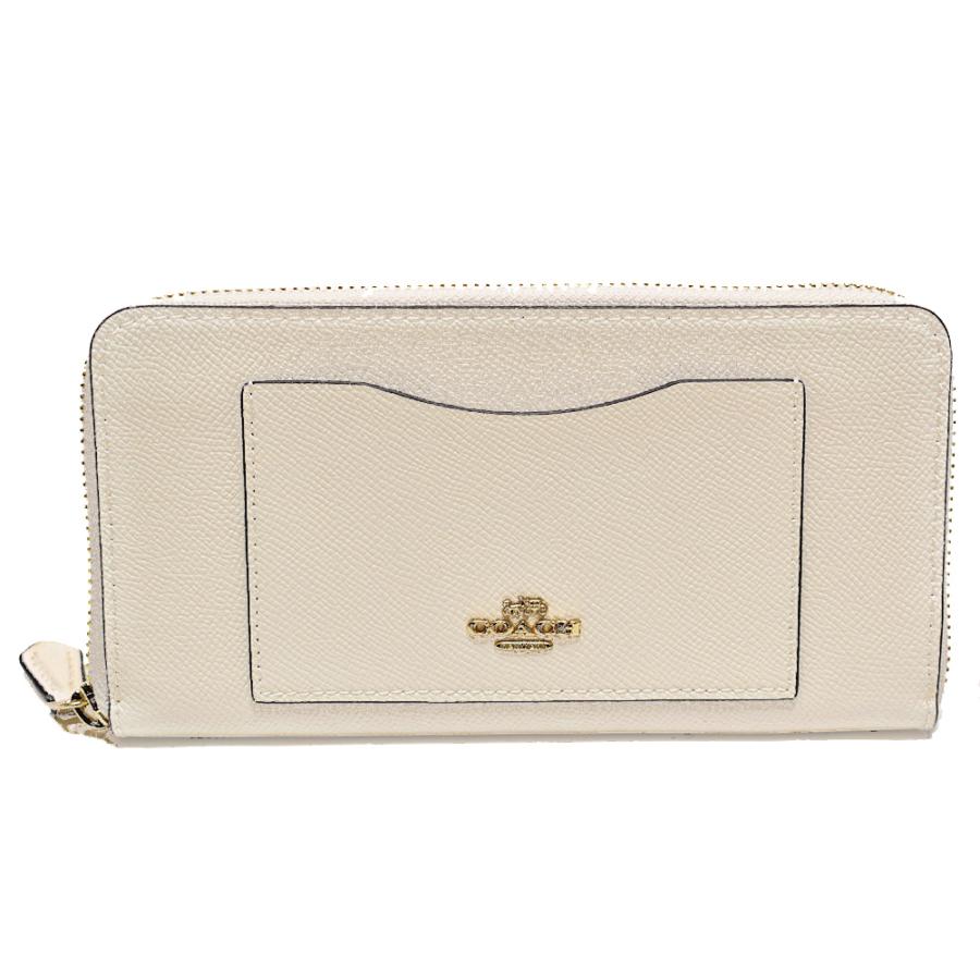 【並行輸入品】 コーチ COACH 財布 長財布 F54007 IMCHK クロスグレイン レザー アコーディオン ジップアラウンド チョーク | COACH