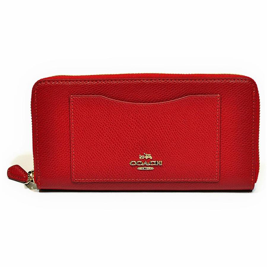 【並行輸入品】 コーチ COACH 財布 長財布 F54007 IMDN8 クロスグレイン レザー アコーディオン ジップアラウンド トゥルーレッド | COACH