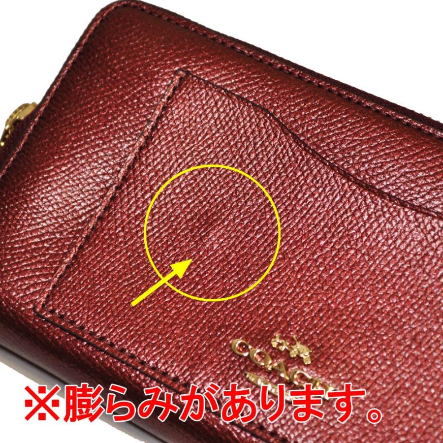 【並行輸入品】 訳あり コーチ COACH 財布 長財布 F54007 IME42 クロスグレイン レザー アコーディオン ジップアラウンド メタリックチェリー | COACH | 06