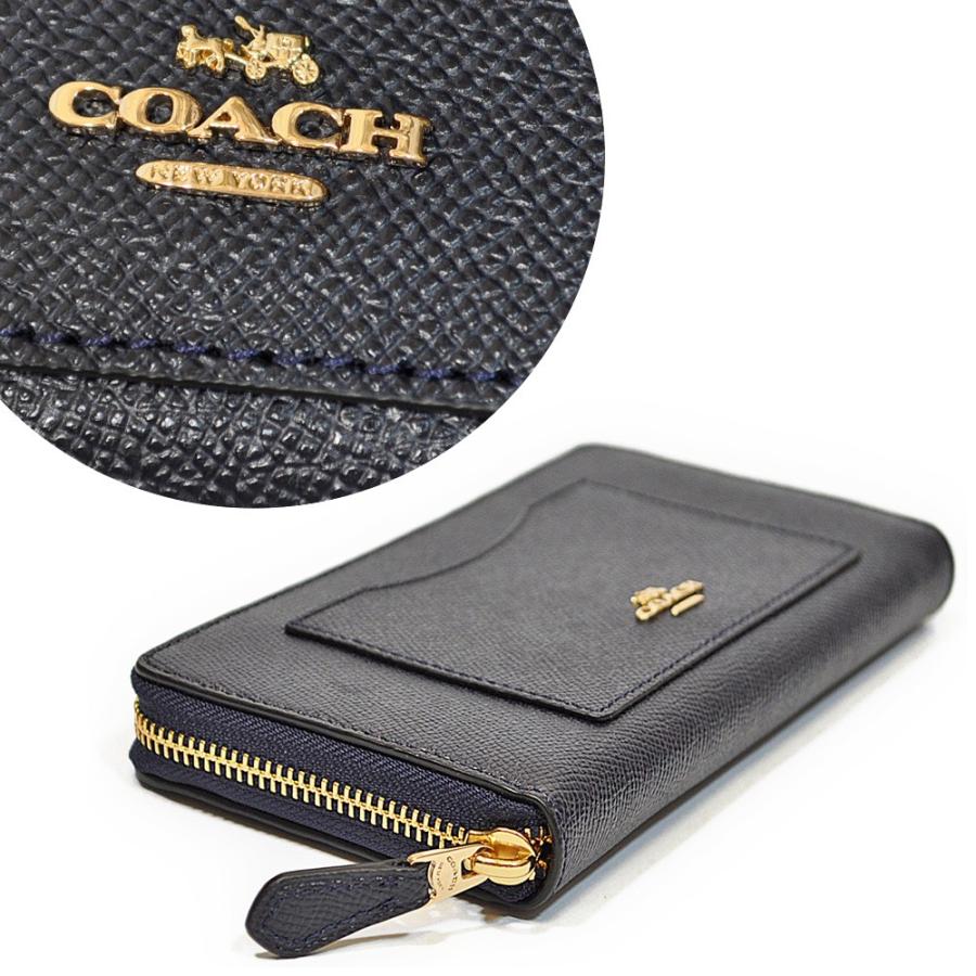 【並行輸入品】 コーチ COACH 財布 長財布 F54007 IMMID 濃紺 クロスグレイン レザー アコーディオン ジップアラウンド ミッドナイト | COACH | 01