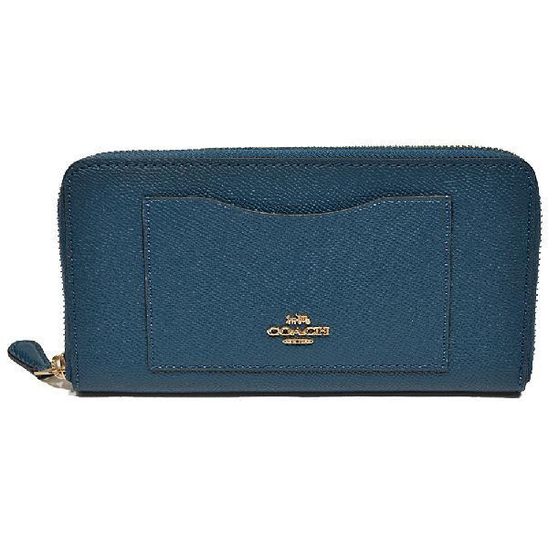 【並行輸入品】 コーチ COACH 財布 長財布 F54007 IMN2E クロスグレイン レザー アコーディオン ジップアラウンド インクブルー | COACH