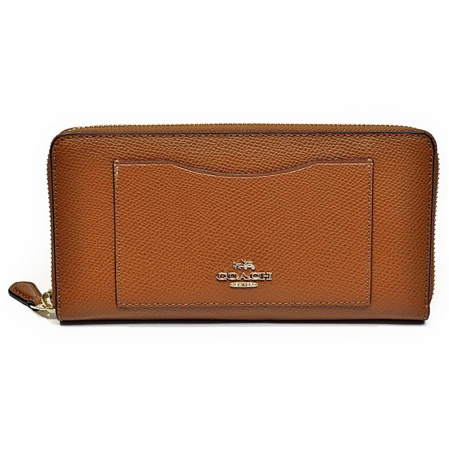 【並行輸入品】 コーチ COACH 財布 長財布 F54007 IMSAD クロスグレイン レザー アコーディオン ジップアラウンド サドル | COACH