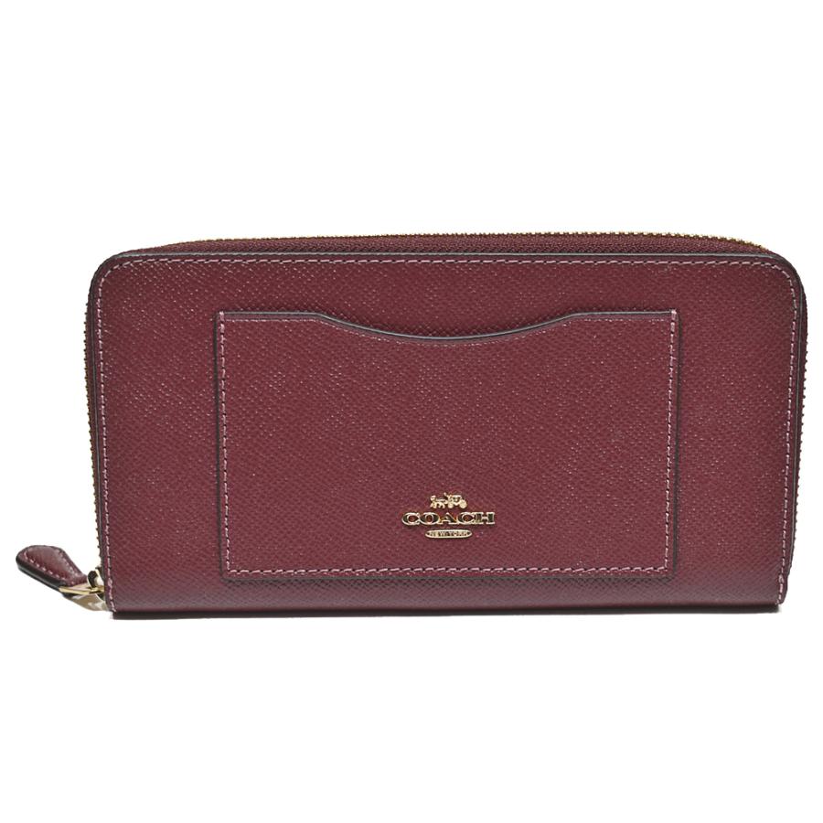 【並行輸入品】 コーチ COACH 財布 長財布 F54007 IMWIN クロスグレイン レザー アコーディオン ジップアラウンド ワイン | COACH