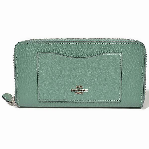 【並行輸入品】 コーチ COACH 財布 長財布 F54007 SV/AM クロスグレイン レザー アコーディオン ジップアラウンド アクアマリン | COACH