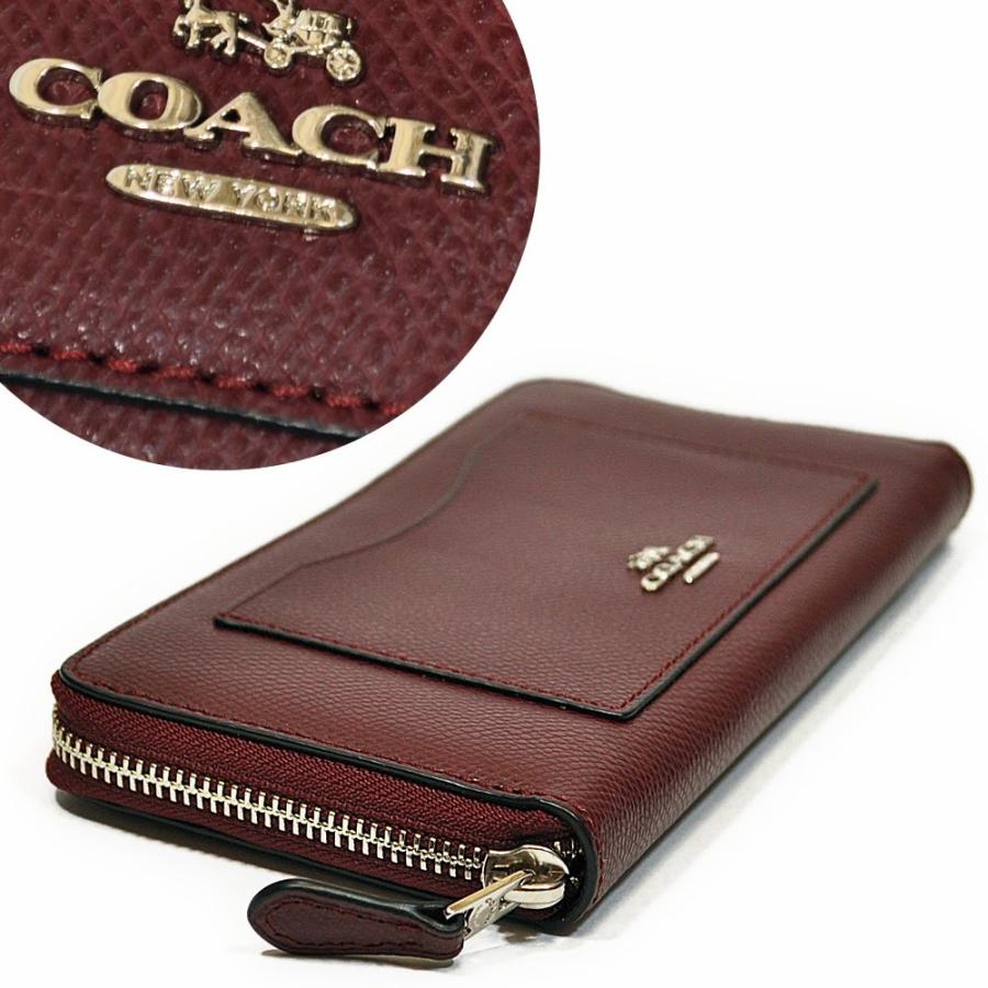 【並行輸入品】 コーチ COACH 財布 長財布 F54007 SV/BU クロスグレイン レザー アコーディオン ジップアラウンド バーガンディー 国内発送 | COACH | 01