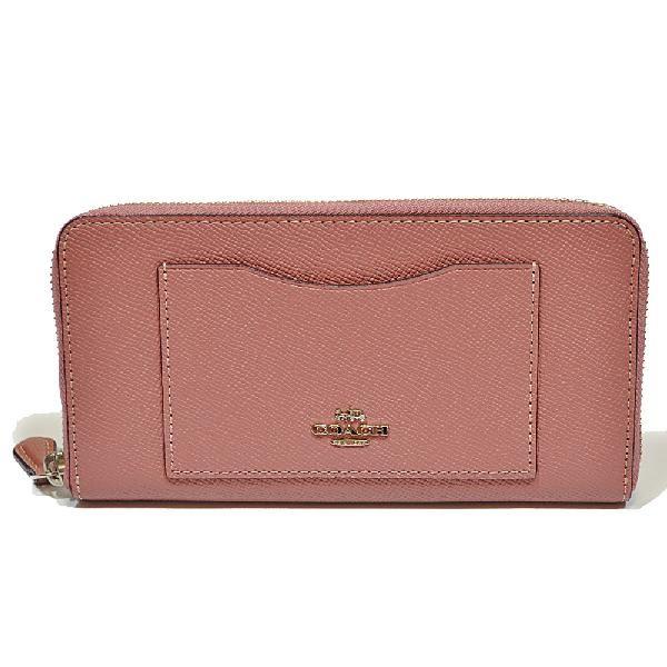 【並行輸入品】 コーチ COACH 財布 長財布 F54007 SV/DZ クロスグレイン レザー アコーディオン ジップアラウンド ダスティローズ | COACH