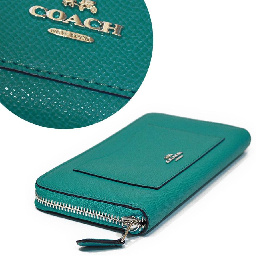 【並行輸入品】 コーチ COACH 財布 長財布 F54007 SV/TU クロスグレイン レザー アコーディオン ジップアラウンド ターコイズ | COACH | 01