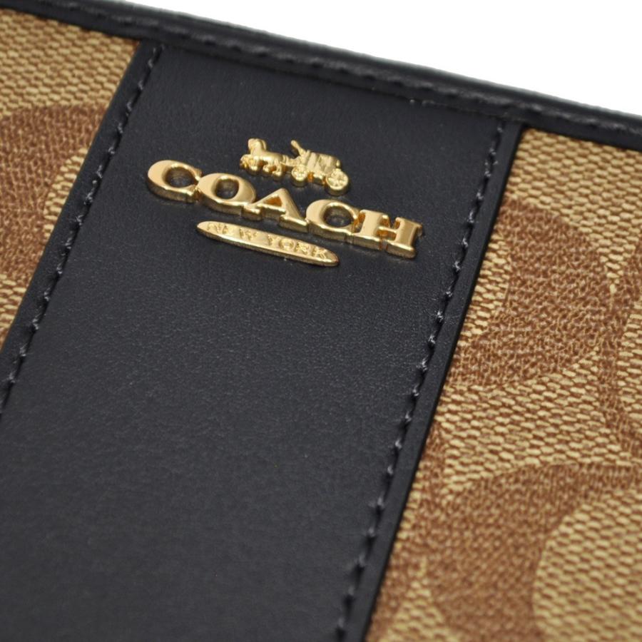 コーチ COACH 財布 長財布 F54630 IMDT3 シグネチャー ストライプ PVC レザー アコーディオン ジップアラウンド カーキ/ミッドナイト｜uruzz｜04