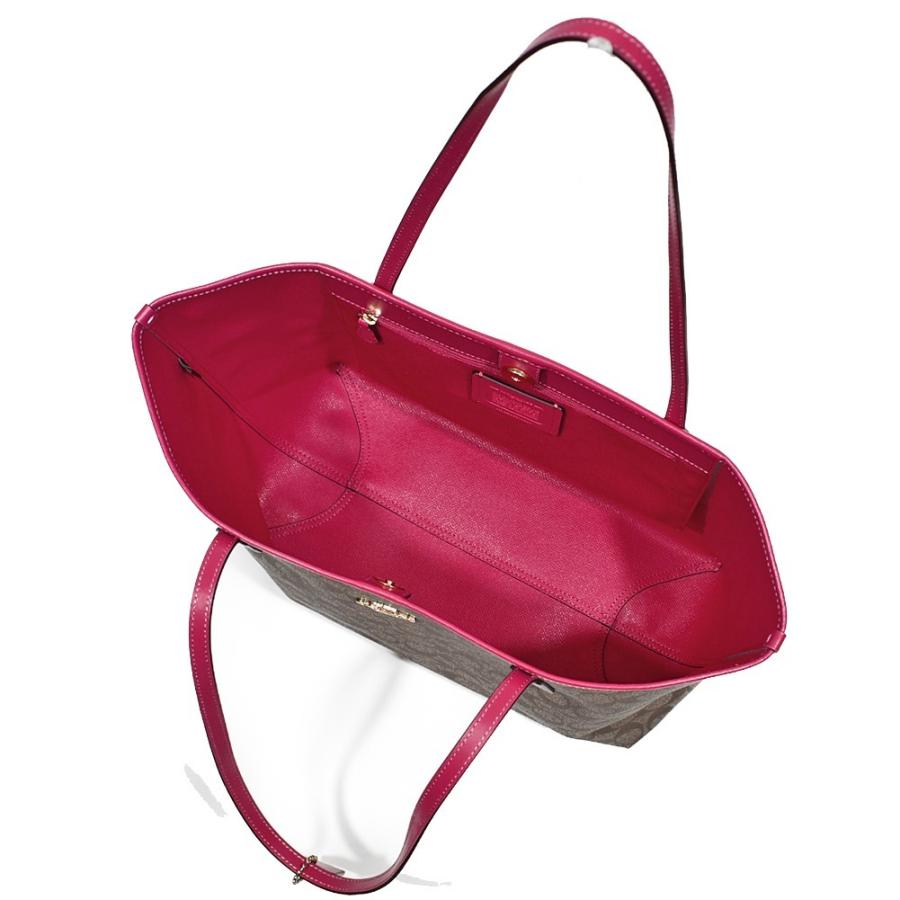 【並行輸入品】 コーチ トート バッグ COACH 5696 IMD9S PVC シグネチャー シティ トート カーキ/フューシャ | COACH | 04