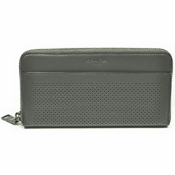 【並行輸入品】 コーチ COACH 財布 長財布 メンズ F58104 FDN パーフォレイテッド レザー アコーディオン ジップアラウンド ファスナー グラファイ | COACH