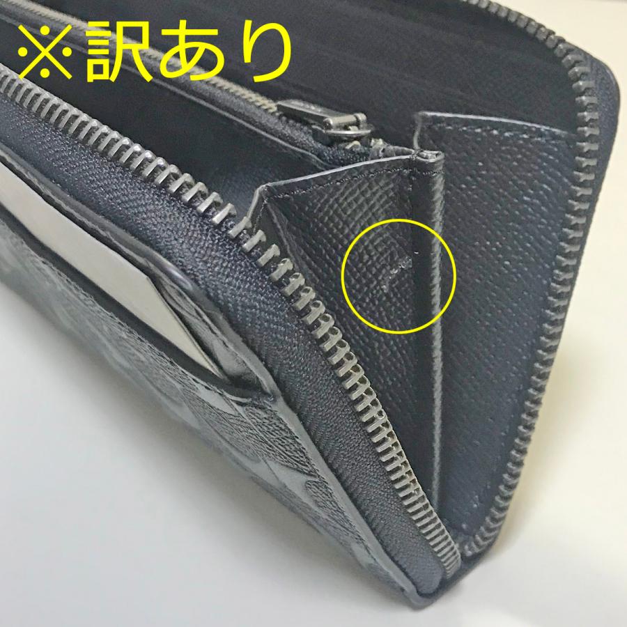 訳あり コーチ 財布 長財布 ラウンドファスナー メンズ アウトレット COACH F58113 BLK クロスグレイン レザー シグネチャー ジップアラウンド ファスナー｜uruzz｜02