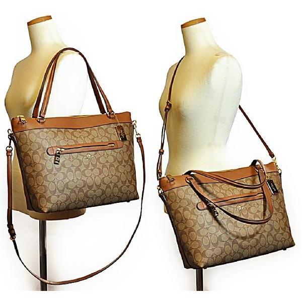 【並行輸入品】 コーチ COACH トート バッグ 斜め掛け F58286 IMBDX PVC シグネチャー テイラー トート カーキ/サドル | COACH | 01