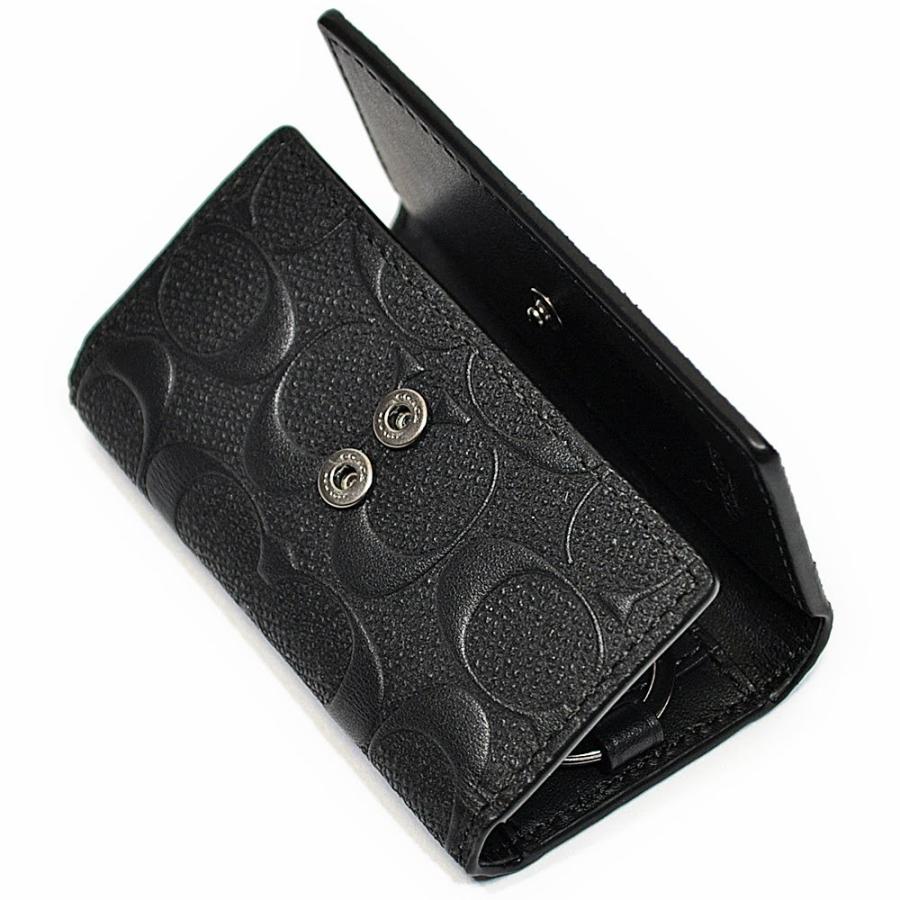 【並行輸入品】 コーチ 財布 キーケース COACH F66293 BLK 4リングス シグネチャー クロスグレイン レザー キーケース ブラック | COACH | 03
