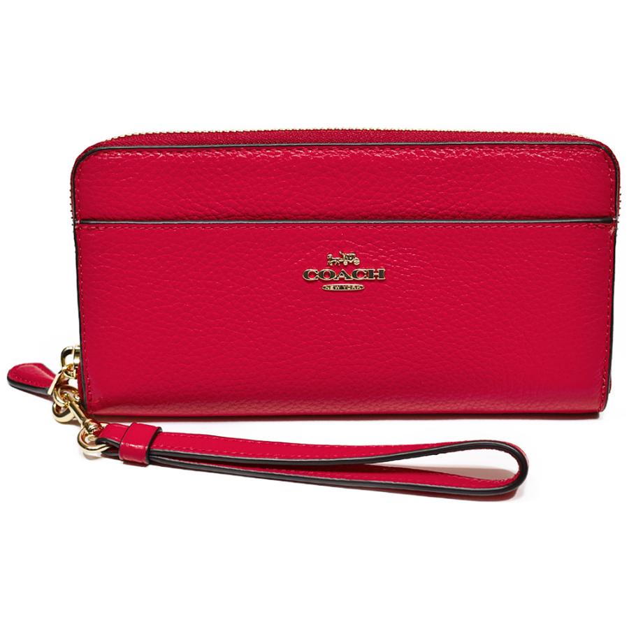 【並行輸入品】 コーチ COACH 財布 長財布 6643 IMORP ストラップ付き レザー アコーディオン ジップアラウンド カーネーション | COACH