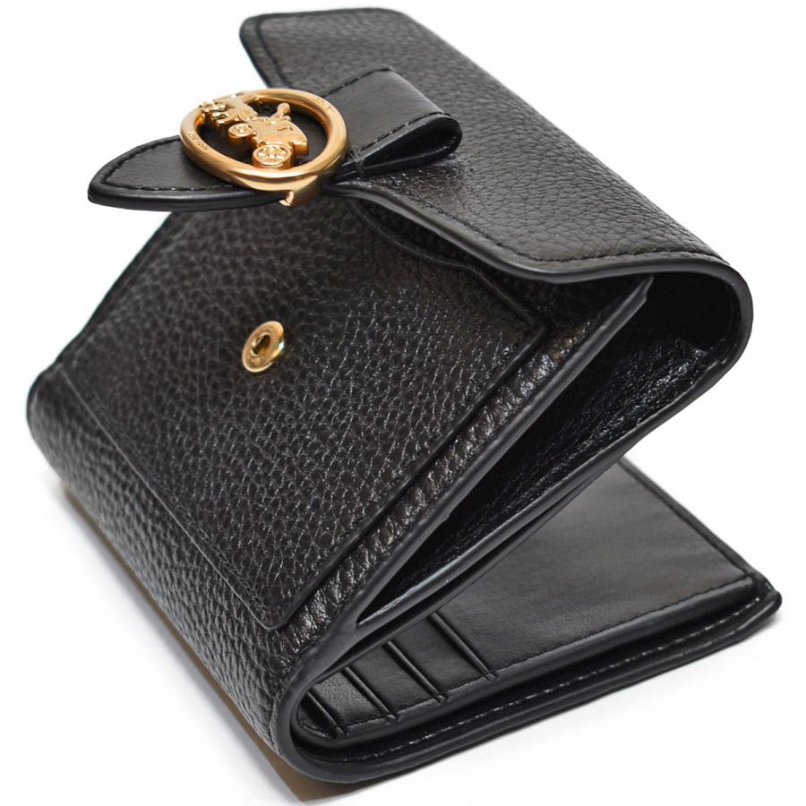 【未使用】COACH コーチ 二つ折り財布 小銭入れ付 レザー ブラック系 黒 COACH（コーチ） 【並行輸入品】 訳あり 財布 折財布 二つ折り財布