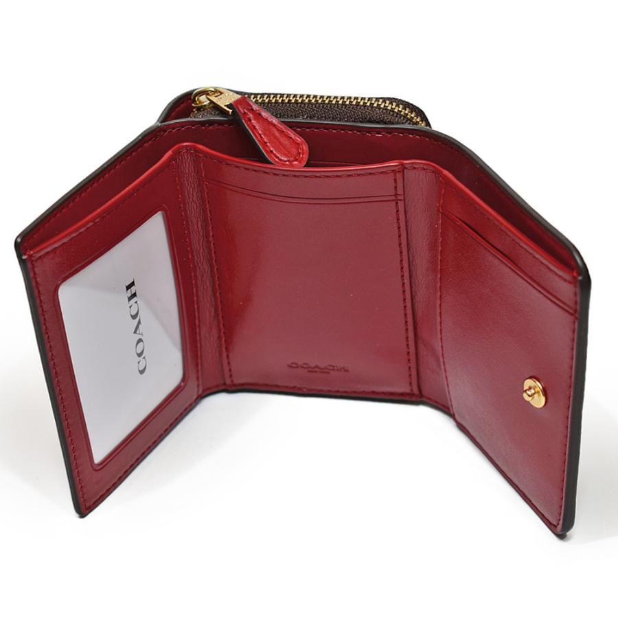 【新品！】COACH / コーチ 財布 ブラウン×レッド： 7331 IMRVQ COACH コーチ 三つ折り財布 レディース ブラウン/1941レッド